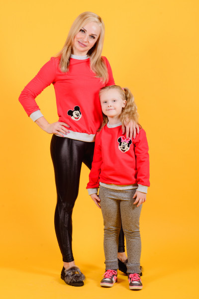 Купить Детская толстовка "Мини Маус" ДФ 145 Family look (красный) на Неженке